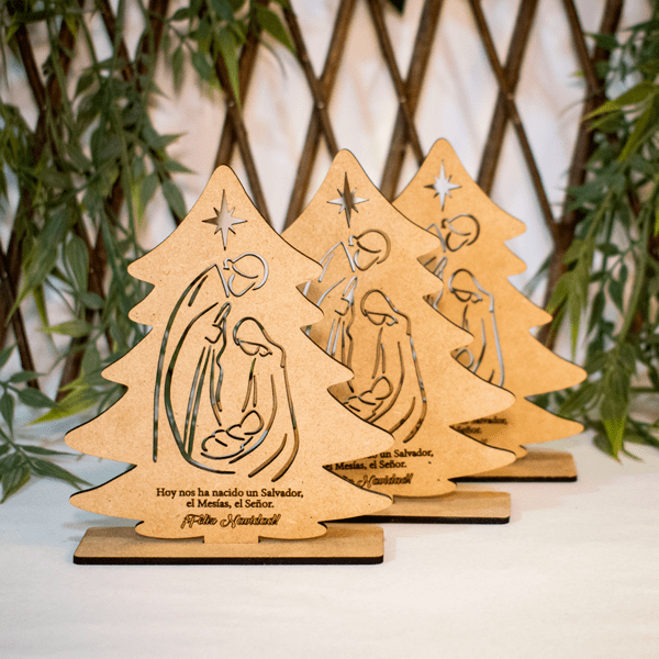 Adorno Árbol de Navidad Pesebre en MDF - Image 3