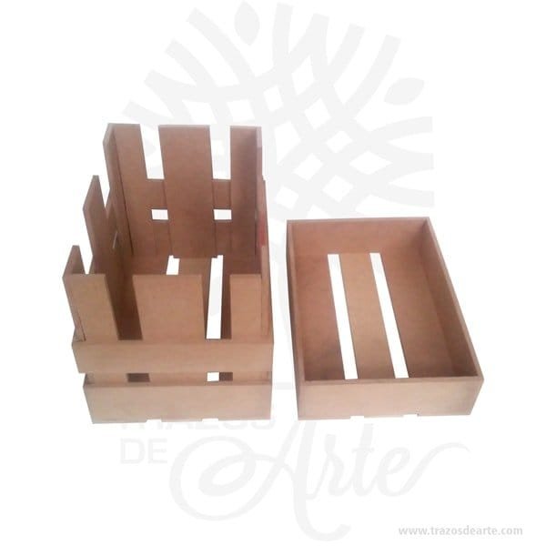Caja regalo tipo guacal en madera MDF 28 X 20 X 24 cm en crudo - Image 3