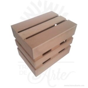 Caja regalo tipo guacal en madera MDF 28 X 20 X 24 cm en crudo