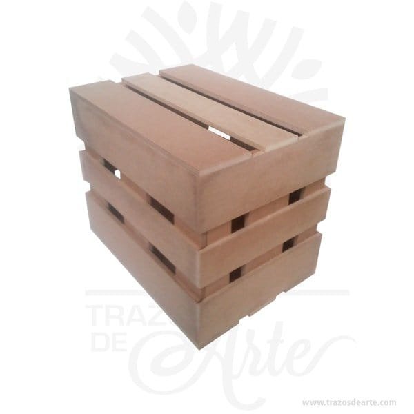 Caja regalo tipo guacal en madera MDF 28 X 20 X 24 cm en crudo - Image 4