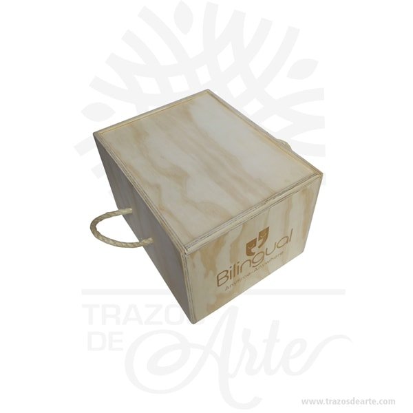 Caja De Madera Tapa Corrediza y Manijas De Lazo - Image 3
