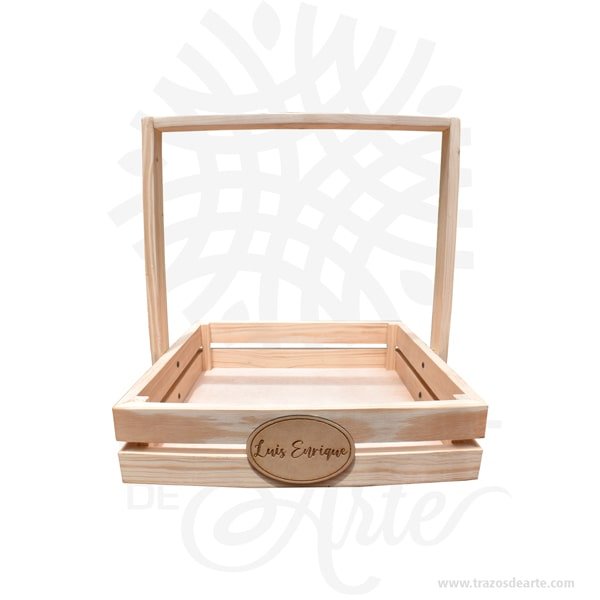 Canasta Manija en Madera Personalizada