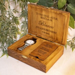 Caja de Madera Personalizada para Reloj de Compromiso