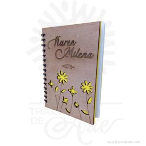 Cuaderno madera con personalización dos caras