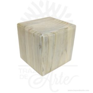 Cubo en madera de pino de 4 x 4 x 4 cm en crudo Pack x 6