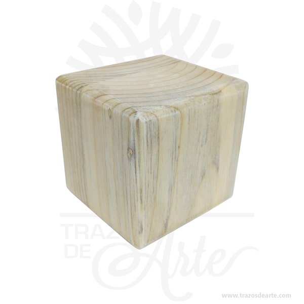 Cubo en madera de pino de 4 x 4 x 4 cm en crudo Pack x 6