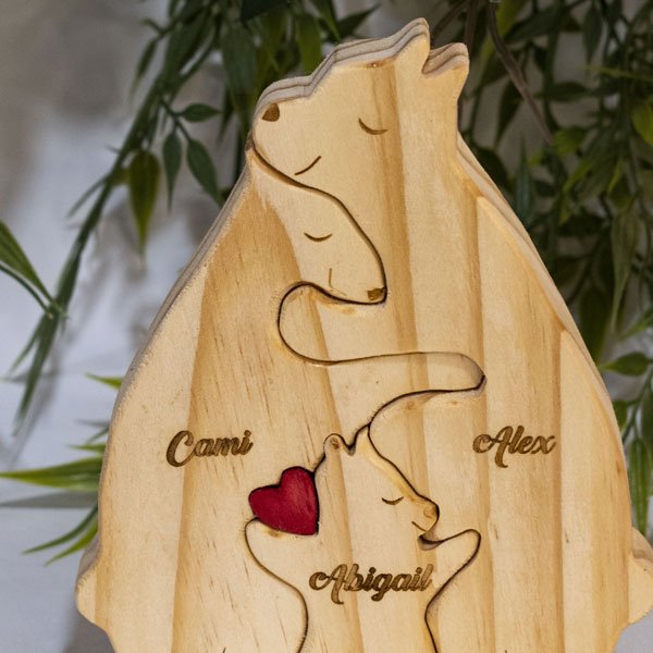 Escultura Familiar 3 Osos en Madera de Pino Personalizado - Image 4