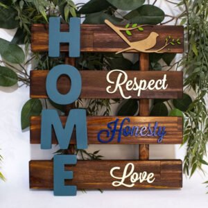 Letrero Decorativo HOME de Madera para Pared