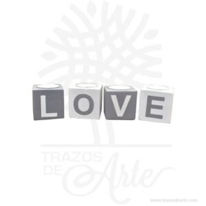 Portavelas LOVE pintado