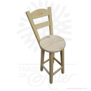 Taburete alto en madera de pino