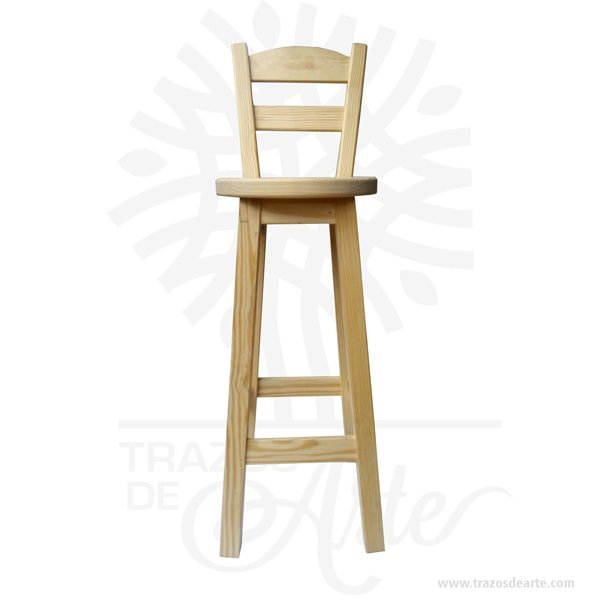 Taburete alto en madera de pino - Image 5