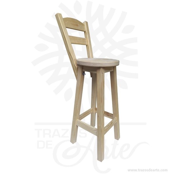 Taburete alto en madera de pino - Image 4