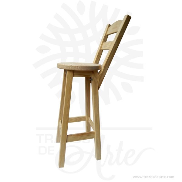 Taburete alto en madera de pino - Image 3