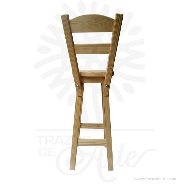 Taburete alto en madera de pino - Image 2