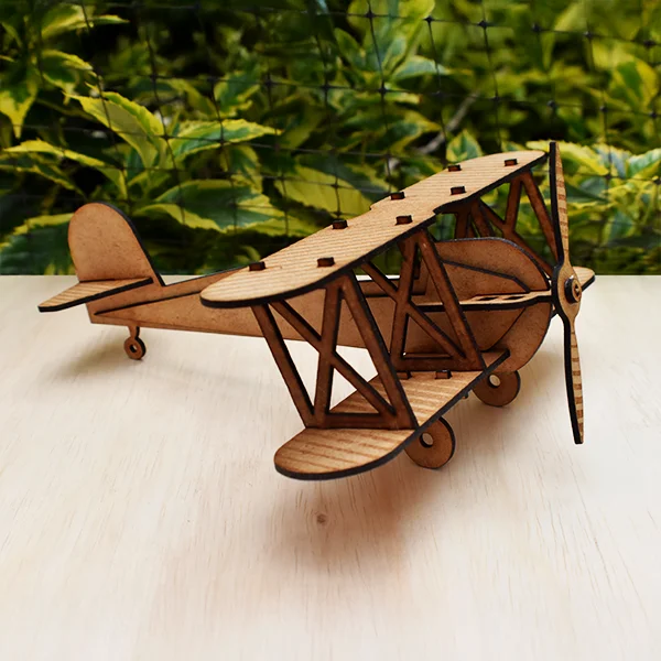 Avión Antiguo juguete en madera MDF