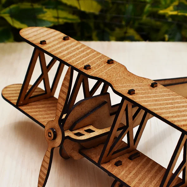 Avión Antiguo juguete en madera MDF - Image 4