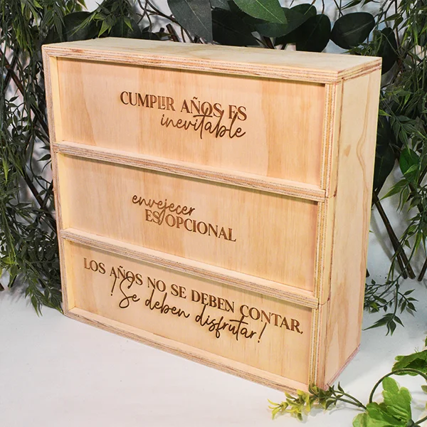Caja de madera para 3 botellas de vino - Image 3
