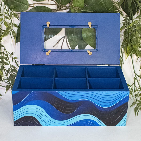 Caja para Té en MDF decorada 23 x 12 x 9 cm - Image 6