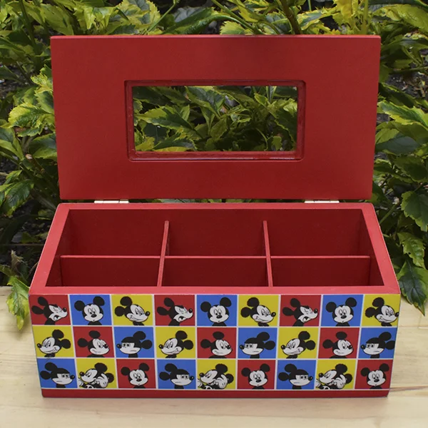 Caja para Té en MDF decorada 23 x 12 x 9 cm - Image 3