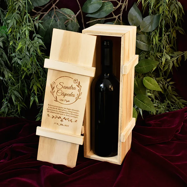 Caja para vino en madera 33 X 10 X10 cm - Image 4