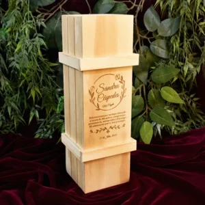 Caja para vino en madera 33 X 10 X10 cm