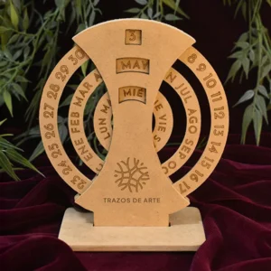 Calendario perpetuo giratorio en MDF