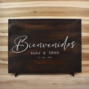 Letrero para boda de madera