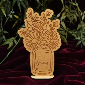 Trofeo de flores mamá en MDF de 3 mm